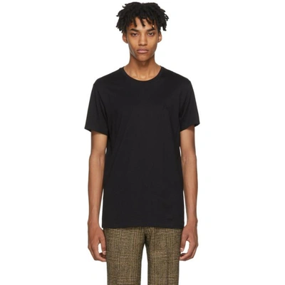 Burberry Logo-embroidered Cotton-jersey T-shirt In Black