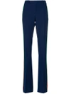 GUCCI GUCCI HIGH WAISTED FLARED TROUSERS - BLUE,491212ZHM8812349464