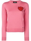 DSQUARED2 DSQUARED2 HEART PATCH SWEATER - PINK,S75HA0749S1624212466976