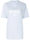 GIVENCHY GIVENCHY GIVENCHY PARIS DESTROYED T-SHIRT - BLUE,BW700D301512542781