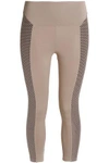 KORAL WOMAN MESH-PANELED STRETCH LEGGINGS BEIGE,US 4772211930044908