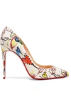 CHRISTIAN LOUBOUTIN PIGALLE 100 PRINTED PATENT-LEATHER PUMPS