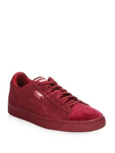 Puma Women's Suede Classic Velvet Casual Sneakers From Finish Line In Red