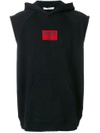 GIVENCHY BRANDED PATCH SLEEVELESS HOODIE,BM701Y3Y0412545963
