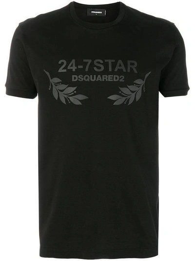 Dsquared2 24-7 Star印花t恤 In Black