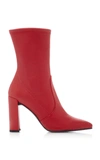 Stuart Weitzman Clinger Stretch-leather Ankle Boots In Red