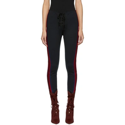 Yeezy Lace-up Stretch-jersey Leggings In Black