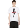 NEIL BARRETT NEIL BARRETT WHITE CROSSED OUT THUNDERBOLT T-SHIRT,PBJT362D-G556S