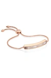 Monica Vinader Engravable Baja Stone Bracelet In Rose Gold/ Grey