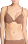Natori Pure Luxe Embroidered-strap Bra 732080 In Toffee