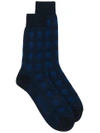 Alexander Mcqueen Skull Socks In Blue