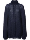 Voz Cable-knit Turtleneck Jumper In Blue