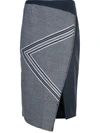 Voz Asymmetric Pattern Skirt In Blue