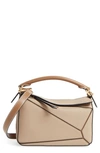 Loewe Small Puzzle Leather Bag In Sand/ Mink