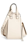LOEWE SMALL HAMMOCK TRICOLOR PEBBLED LEATHER HOBO - IVORY,387.12KN60