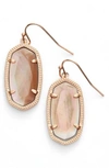 Kendra Scott Dani Stone Drop Earrings In Brown Mop/ Rose Gold