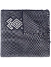 Voz Knitted Scarf In Blue