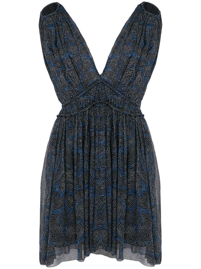 Isabel Marant Étoile Estelle Plunging-neck Sleeveless Printed Silk Dress In Multi