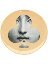 Fornasetti Profumi Face Print Plate  In Metallic