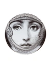 Fornasetti Face Print Coaster In Grey
