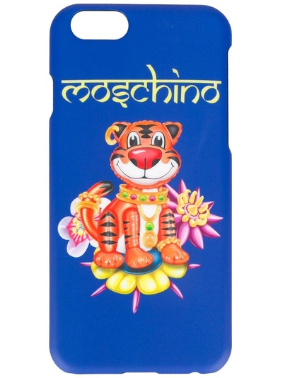 Moschino Tiger Printed Iphone 6 Cover In Blue