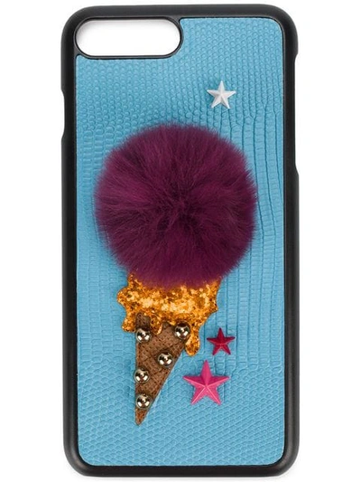 Dolce & Gabbana 冰淇淋贴花iphone 7 Plus手机壳 In Black