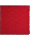 Gucci Silk Wool Gg Jacquard Shawl In Red
