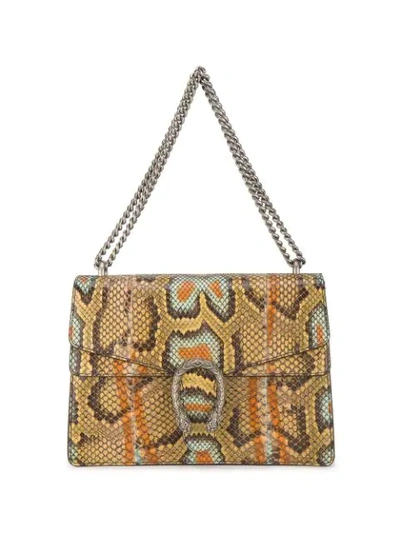 Gucci Brown Dionysus Medium Python Shoulder Bag In Multicolor