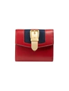 Gucci Sylvie Canvas-trimmed Leather Wallet In Hibiscus Red