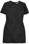 MSGM WOMAN SILK-JACQUARD MINI DRESS BLACK,US 4772211930467023