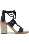 RAG & BONE WOMAN BRAID-DETAILED LACE-UP LEATHER SANDALS NAVY,US 4772211930043101