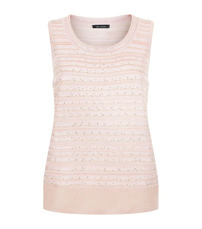 St John Welted Sequin Knit Shell In Pink
