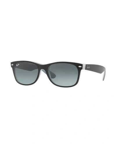 Ray Ban 'new Wayfarer' 55mm Polarized Sunglasses - Black/ Green P