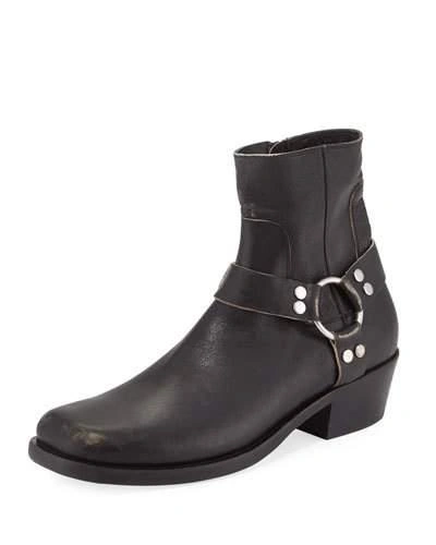 Balenciaga Leather Harness Boot In Noir