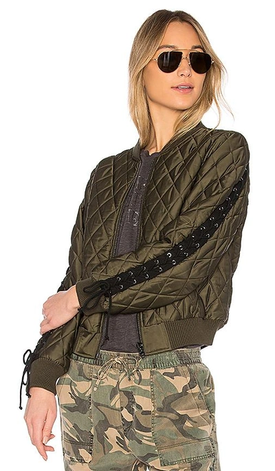 Pam & Gela Quilted Bomber Jacket In Army