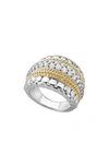 Lagos 18k Gold And Sterling Silver Diamond Lux Large Ring In Diamond