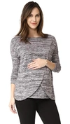 INGRID & ISABEL DRAPE CROSSOVER PULLOVER