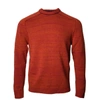 LORDS OF HARLECH MEN'S YELLOW / ORANGE / RED CROSBY CREWNECK SWEATER IN RUST