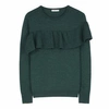 ILLE DE COCOS Merino Ruffle Sweater Evergreen