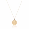 LILY & ROO SOLID GOLD ST CHRISTOPHER OCTAGONAL MEDALLION PENDANT NECKLACE