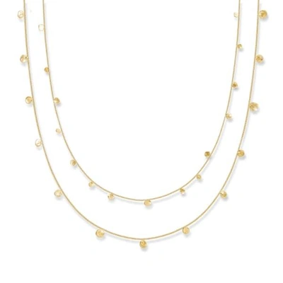 Lily Flo Jewellery Stardust Scattered Stars Solid Gold Double Layered Necklace