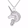 Cartergore Medium Silver Unicorn Pendant Necklace In Pendant