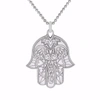 Cartergore Medium Hamsa Hand Silver Pendant Necklace In Pendant