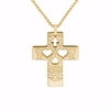 Cartergore Small Gold Sugar Skull Cross Pendant Necklace In Pendant