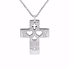 Cartergore Small Silver Sugar Skull Cross Pendant Necklace In Pendant