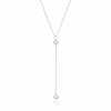 Lily & Roo Sterling Silver Pearl Lariat Necklace In Lariat
