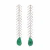 RI NOOR BAGUETTE DIAMOND & CARVED EMERALD EARRINGS