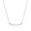LILY & ROO Sterling Silver Diamond Style Bar Necklace