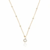 Lily & Roo Gold Single Pearl Necklace On Satellite Chain In Pearl