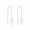Lily & Roo Gold Cluster Pearl Drop Threader Earrings In Threader